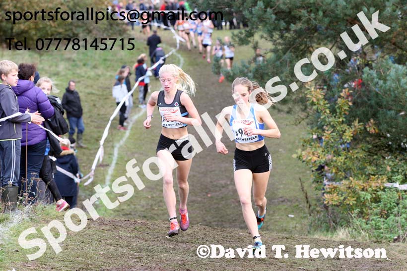 Girls under-15s National Cross Country Relay, Berry Hill Park, Mansfield. Photo:  David T. Hewitson/Sports for All Pics